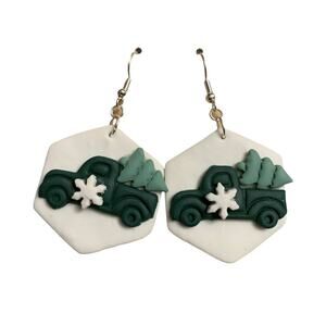 Christmas Tree Farm Truck Earrings